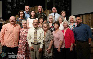 My in-laws (front and center) with 9 of her siblings, plus a few spouses, a niece, and my husband and his brother, taken early August for my father-in-law's retirement party. They all traveled from Cincinnati and farther to attend and sing together.