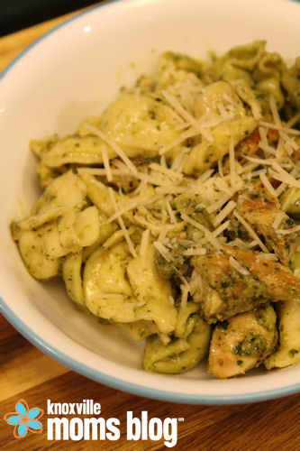 This quick and easy Pesto Tortellini with Chicken is the perfect recipe for a busy night! #kmb #recipe #chicken #easyrecipe #quickrecipe