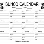 Bunco Calendar