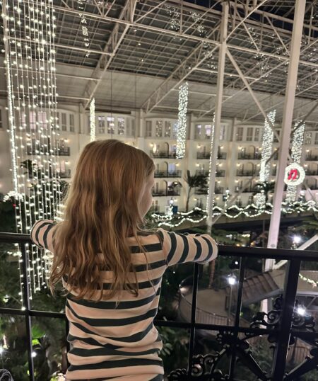 Lights outside balcony at Gaylord Opryland