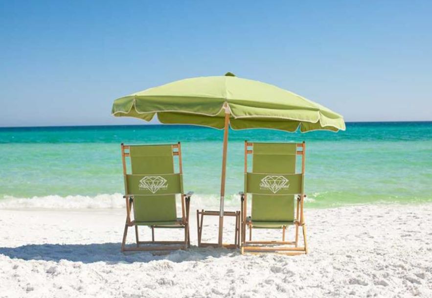 beach chairs at Miramar Beach