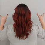 Women's Hair Color Melt From Dark Root to Red - Long Layered Hair Cut and Beach Wave Styling - Reverence Hair Studio.jpeg